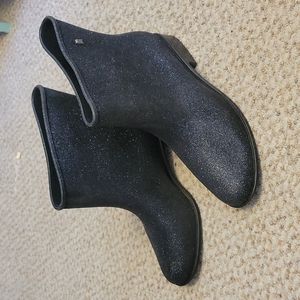 Black glitter rainbootie